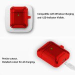 Wholesale Heavy Duty Shockproof Armor Hybrid Protective Case Cover for Apple Airpods 2 / 1 (Red)